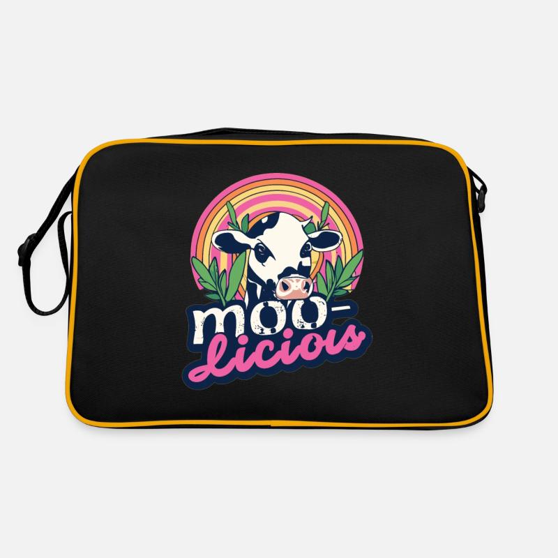Kuh Kühe Moo-Licious Landwirt Kuhkopf Retro Tasche