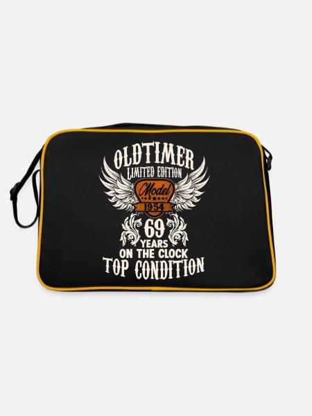 69 ans Oldtimer anniversaire Rocker Biker Fan - Sac Retro - noir/or - Dos