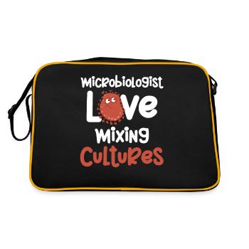 Mikrobiologen Lieben Es, Kulturen Zu Mischen - Retro Tasche - Schwarz/Gold - Hinten