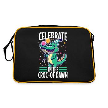 Celebrate until the croc-of dawn - Retro Bag - black/gold - Back