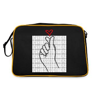 I kiss your heart love message - Retro Bag - black/gold - Back