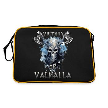 Walhalla Krieger Das Geschenk für Fans Odins - Retro Tasche - Schwarz/Gold - Hinten