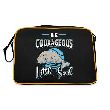 Dugong Soyez de courageuses petites créatures marines - Sac Retro - noir/or - Dos