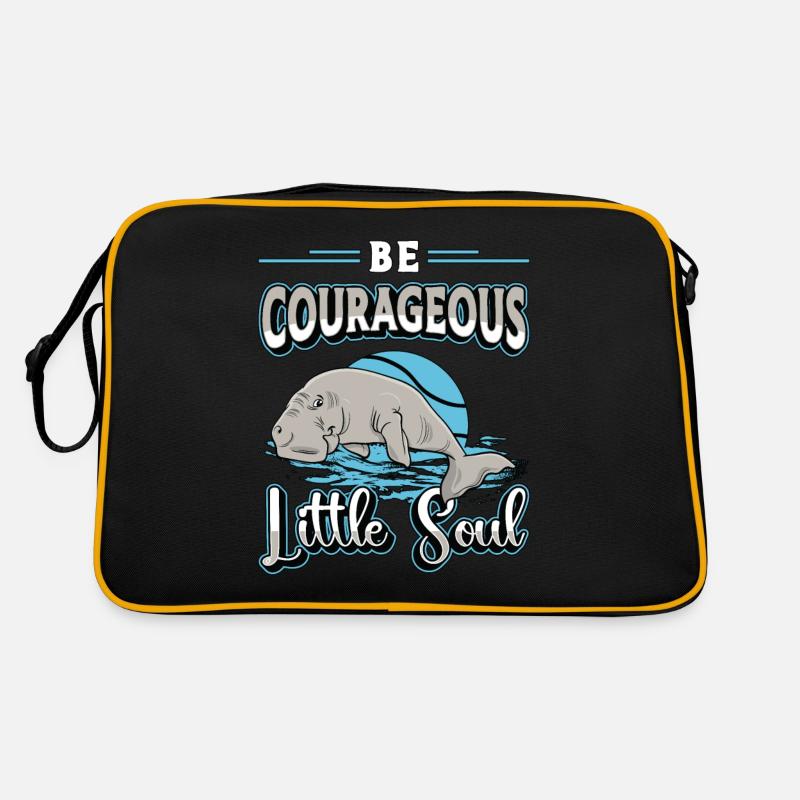 Dugong Be Courageous Little Soul Sea Creatures Retro Bag