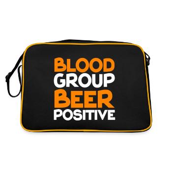 Blood Group Beer Positive - Retro Tasche - Schwarz/Gold - Hinten