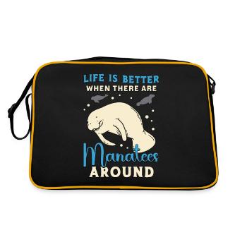 La vie en dugong est meilleure quand il y a des animaux marins - Sac Retro - noir/or - Dos