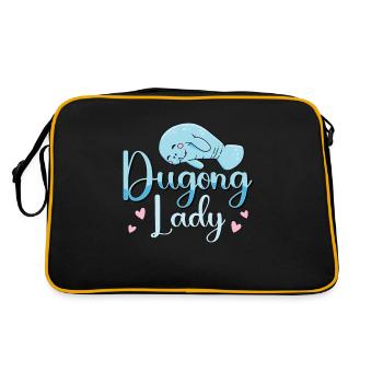 Dugong Lady Animaux marins Créatures marines Lamantin - Sac Retro - noir/or - Dos