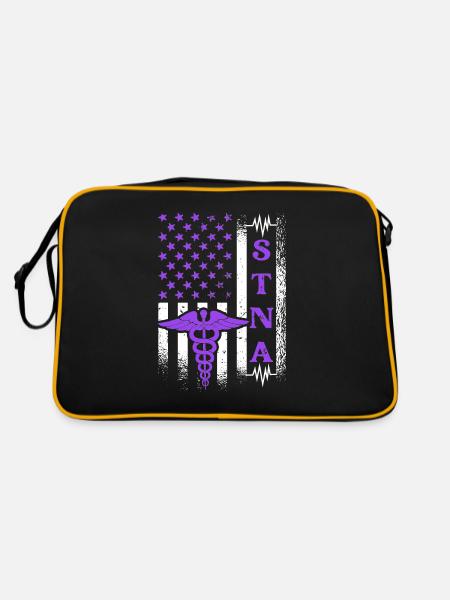 STNA Drapeau des États-Unis - Testé par l’État - Sac Retro - noir/or - Dos