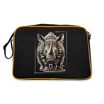 Rhinoceros Steampunk - Retro Bag - black/gold - Back