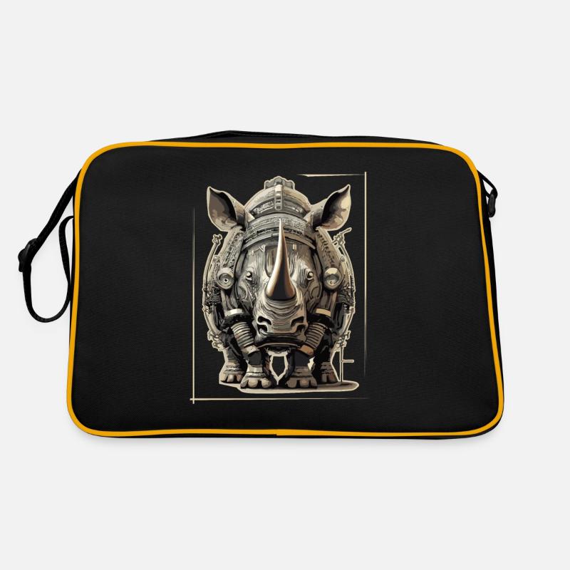 Nashorn Steampunk - Retro Tasche - Schwarz/Gold