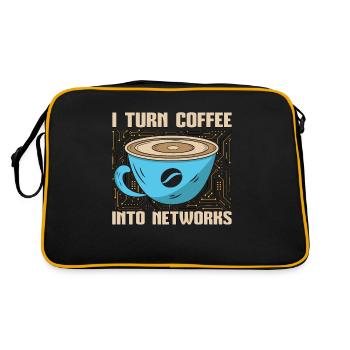 Network Engineer I Turn Coffee Into Programmer - Retro Bag - black/gold - Back