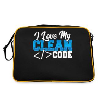 Programming I Love My Clean Code Web Developer - Retro Bag - black/gold - Back