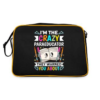 Lustiger Paraprolehrer Paraprofessional - Retro Tasche - Schwarz/Gold - Hinten