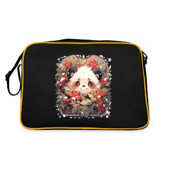 Panda Christmas Pandas Christmas Panda - Retro Bag - black/gold - Back