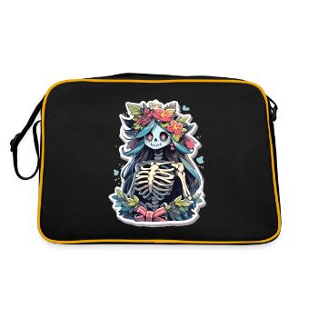 Crâne de squelette Crâne Crâne Crâne - Sac Retro - noir/or - Dos