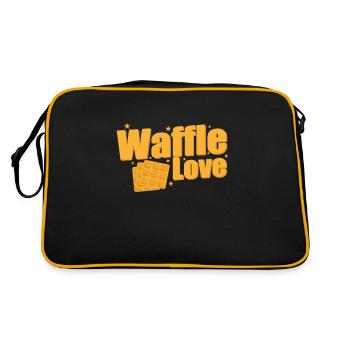 Waffle Love Snack Gebäck Teig Bäcker - Retro Tasche - Schwarz/Gold - Hinten