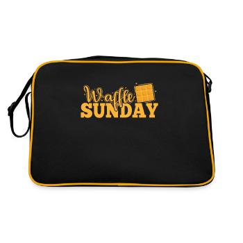 Waffle Sunday Snack Gebäck Teig Bäcker - Retro Tasche - Schwarz/Gold - Hinten