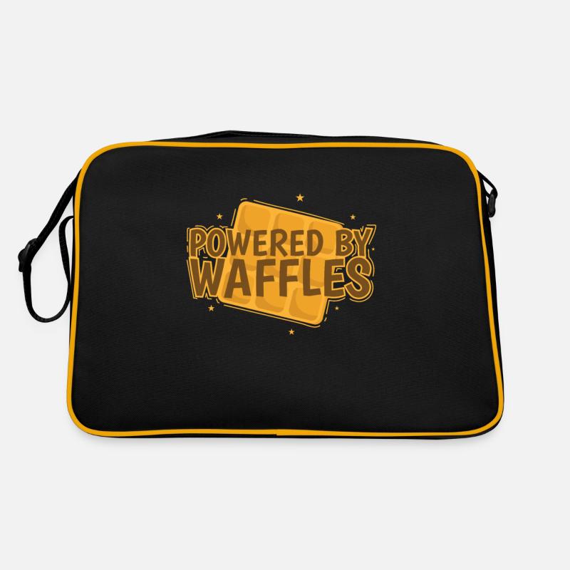 Powered by Waffles Teig Gebäck Snack Retro Tasche