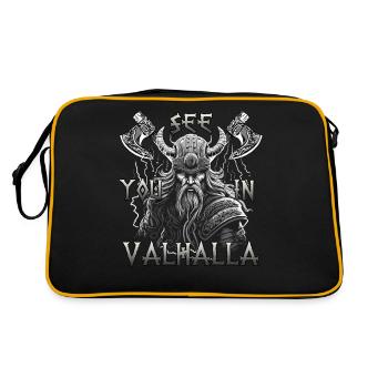 Cadeau de bravoure nordique pour les amoureux Viking - Sac Retro - noir/or - Dos