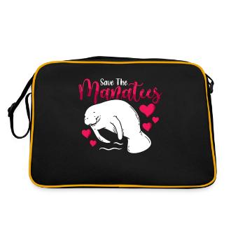 Dugong Sauver Les Lamantins Animaux Marins Vache De Mer - Sac Retro - noir/or - Dos