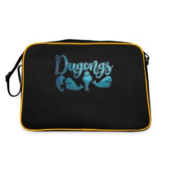 Dugongs, amant des lamantins, animaux marins, nature sauvage - Sac Retro - noir/or - Dos