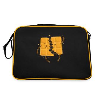gefüllte Waffel Teig Gebäck Bäcker Snack - Retro Tasche - Schwarz/Gold - Hinten