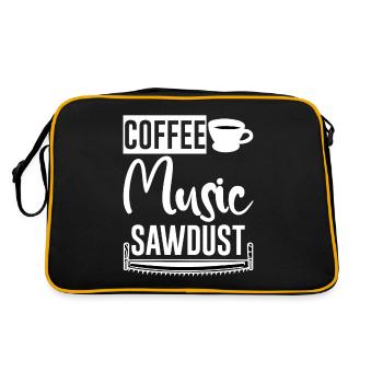 Coffee Music Sawdust 2 - Retro Tasche - Schwarz/Gold - Hinten