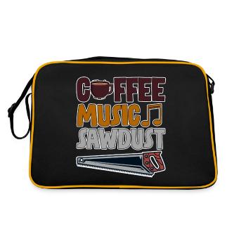 Coffee Music Sawdust 4 - Retro Tasche - Schwarz/Gold - Hinten