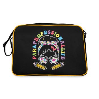 Funny Para Teacher ParaprofessionAllife - Retro Bag - black/gold - Back