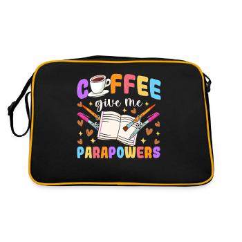 Lustiger Kaffee Para Lehrer Paraprofessionaler - Retro Tasche - Schwarz/Gold - Hinten