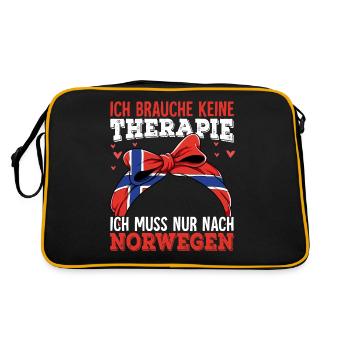 Norwegen - Retro Tasche - Schwarz/Gold - Hinten