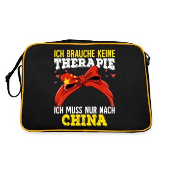 China - Retro Tasche - Schwarz/Gold - Hinten