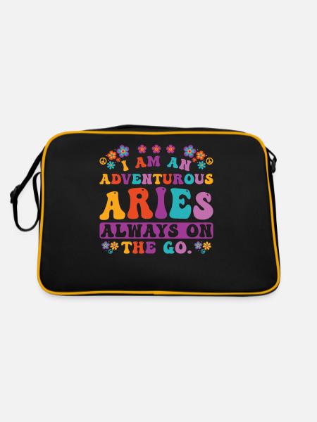 Bélier Zodiaque Personnalité Groovy Cool Bélier Idée - Sac Retro - noir/or - Dos