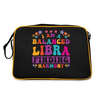 Libra Zodiac Personality Groovy Cool Libra Idea - Retro Bag - black/gold - Back