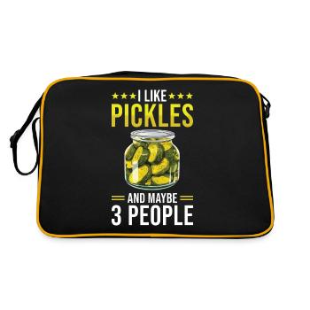 Pickles Lover concombre mariné cadeau - Sac Retro - noir/or - Dos