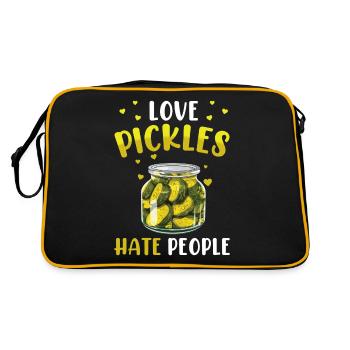Pickles Lover concombre mariné cadeau - Sac Retro - noir/or - Dos