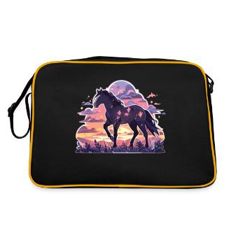 Cheval Chevaux Ross Équitation Cavalier en chef - Sac Retro - noir/or - Dos