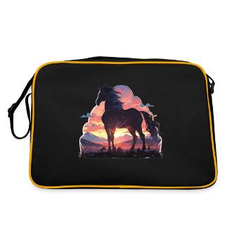 Cheval Chevaux Ross Équitation Cavalier en chef - Sac Retro - noir/or - Dos