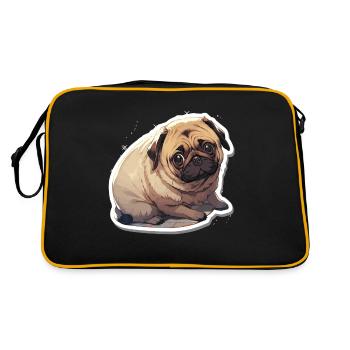 Pug Pug Dog Pug Live Pug Gifts - Retro Bag - black/gold - Back