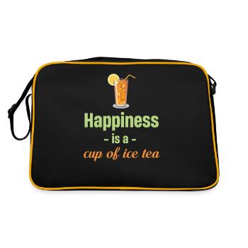 Glück Ist Eine Tasse Eistee Gemischter - Retro Tasche - Schwarz/Gold - Hinten
