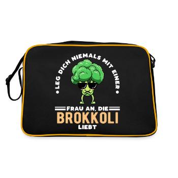 Brocoli Légumes Végétaliens Femmes - Sac Retro - noir/or - Dos