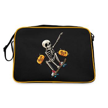 Halloween Skateboarding Skeleton Skateboarder - Retro Bag - black/gold - Back