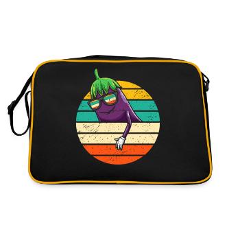 Aubergine, fruits et légumes - Sac Retro - noir/or - Dos