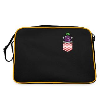 Aubergine, fruits et légumes - Sac Retro - noir/or - Dos
