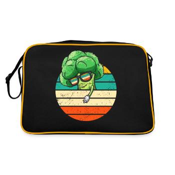 Drôle Rétro Brocoli Légume Végétalien - Sac Retro - noir/or - Dos