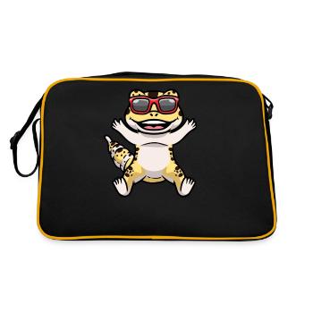Leopard Gecko Pakistani Fattail Gecko - Retro Bag - black/gold - Back