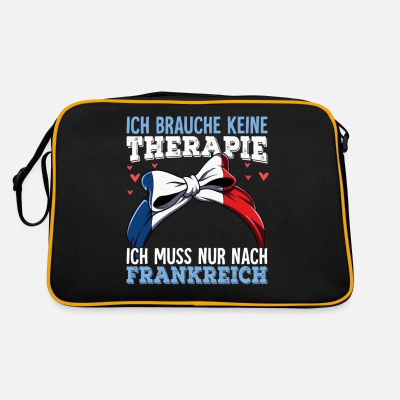 Frankreich - Retro Tasche - Schwarz/Gold
