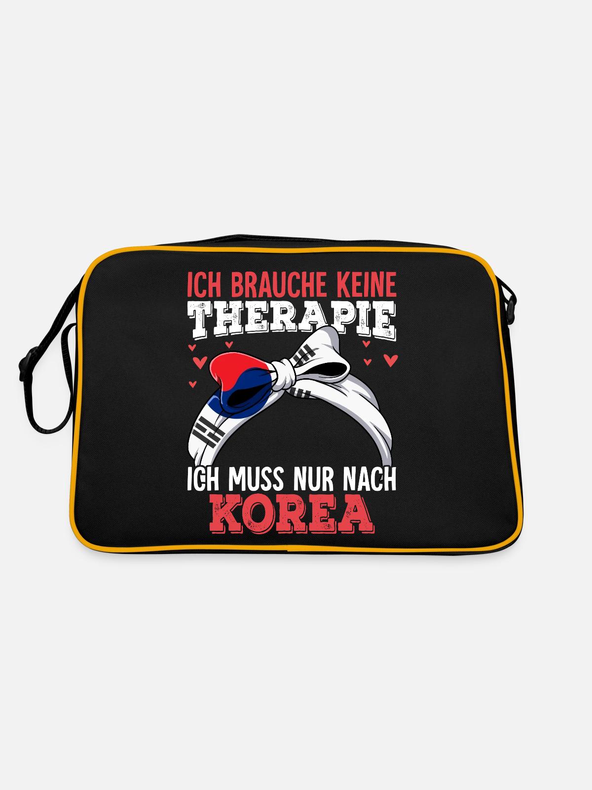 Korea - Retro Tasche - Schwarz/Gold - Hinten