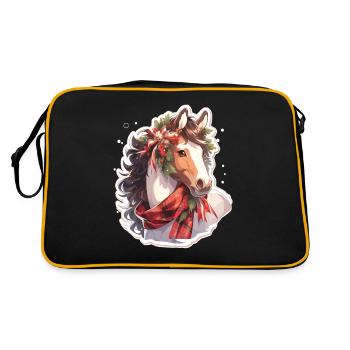 Cheval, Chevaux, Noël, Équitation, Sports équestres - Sac Retro - noir/or - Dos