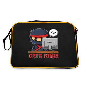 Data Mining, Data Ninja Programmer, Machine Learning - Retro Bag - black/gold - Back